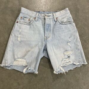 Levi's Blue Distressed Jean Shorts Vintage Style